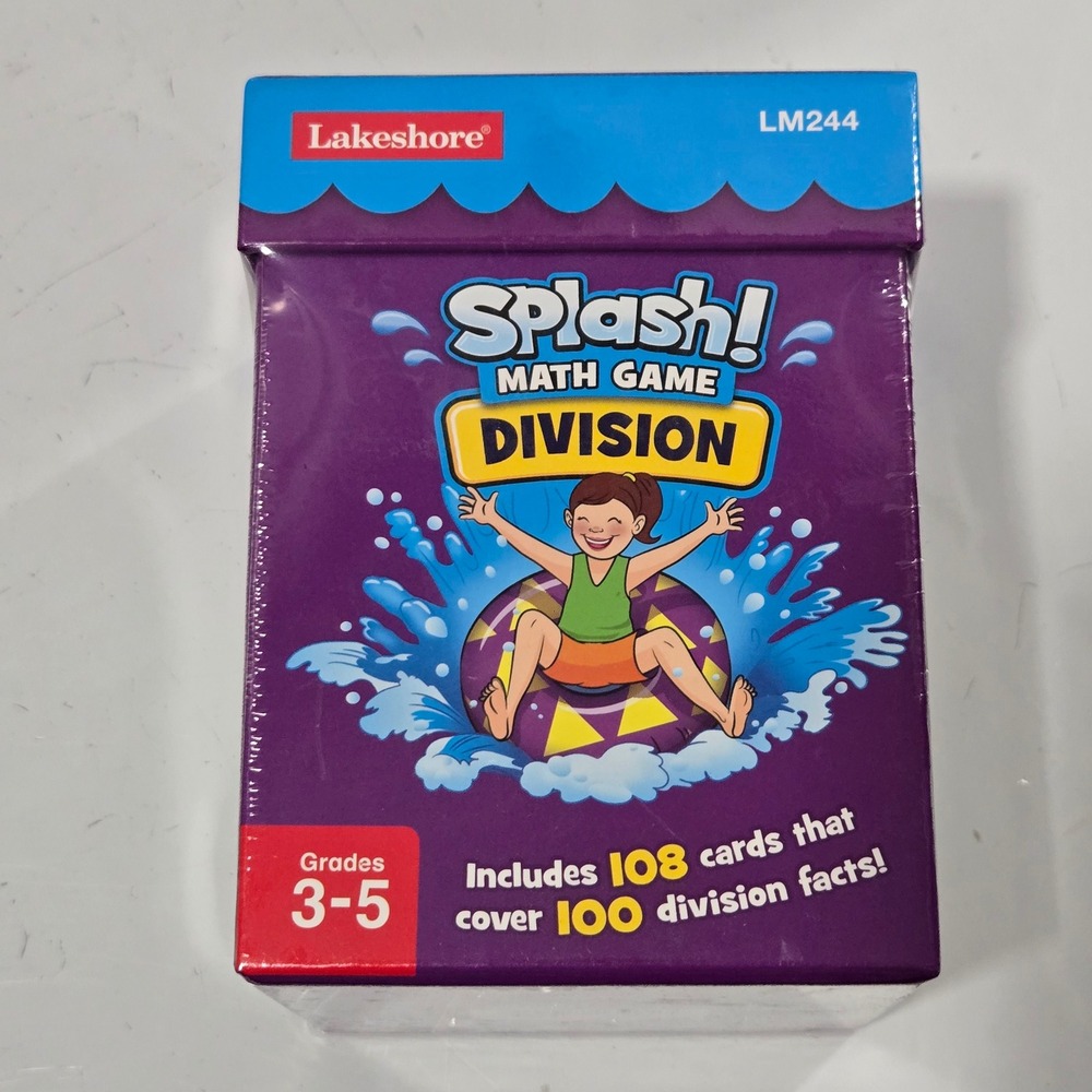 Lakeshore Splash Math Game Division Grades 3-5 Learning Cards LM244 New